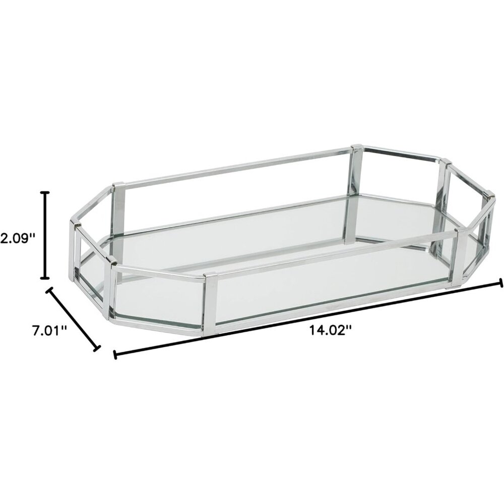 Octangular Design Mirror Vanity Tray - Picture 2 of 4
